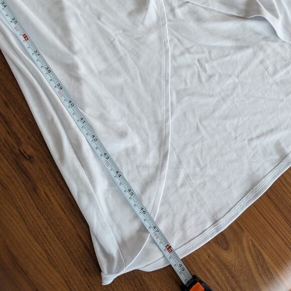 NWT Aritzia Wilfred Saturn Long Sleeve Frozen Gray Faux Wrap Midi Dress, size L - Picture 6 of 6